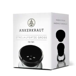 Korkenglas Streuaufsatz, 3er-Set große Lochgröße